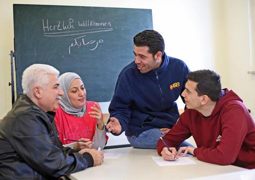 Deutschunterricht in Flüchtlingsunterkunft